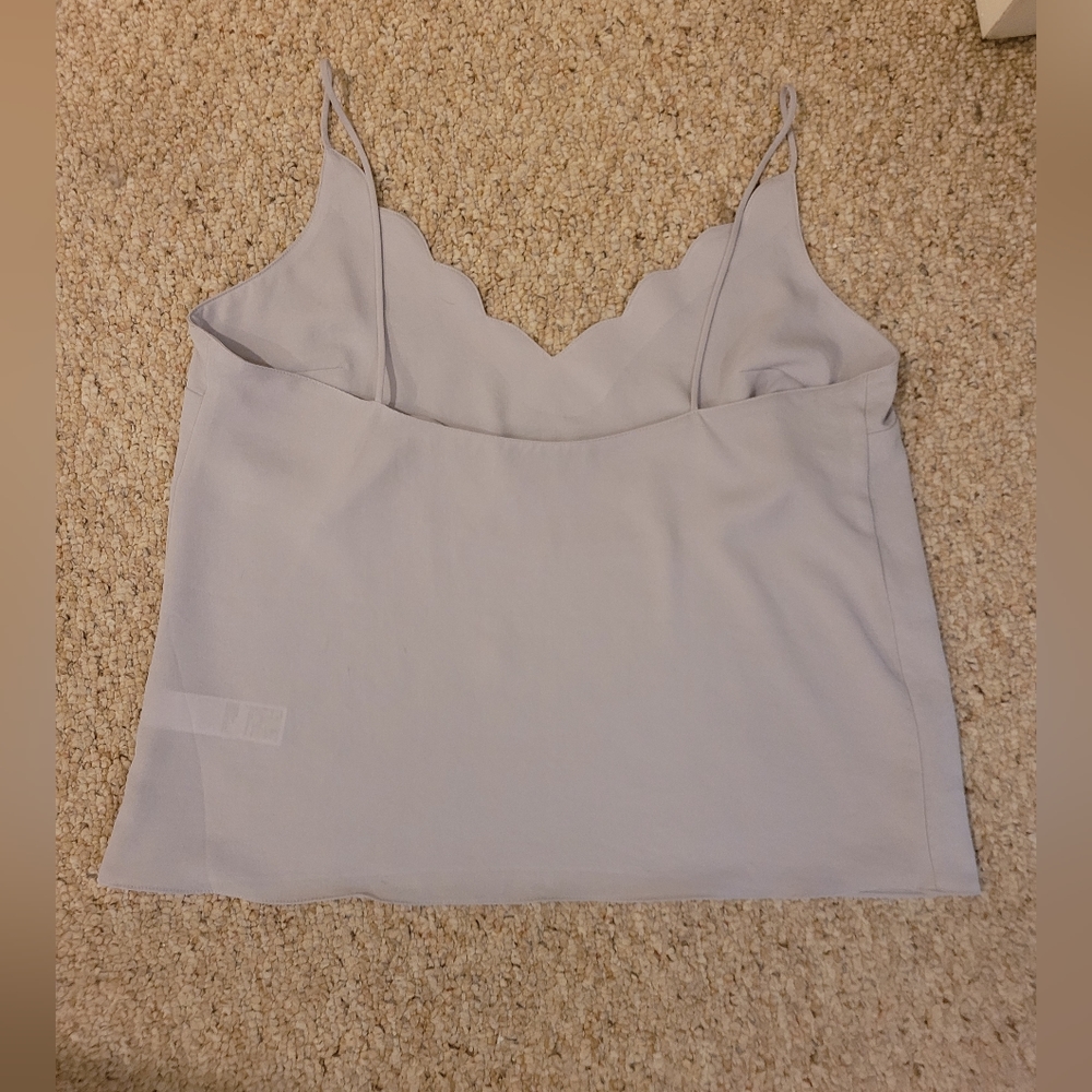 TopShop Grey Camisole Top with Scalloped Neckline - Picture 7 of 7